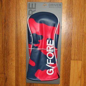 G/Fore Camo Velour-Lined Golf Driver Headcover Wood Cover Blue Red
